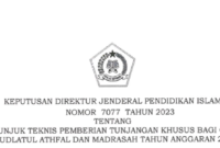 Juknis Pemberian Tunjangan Khusus Bagi Guru RA dan Madrasah T.A 2024